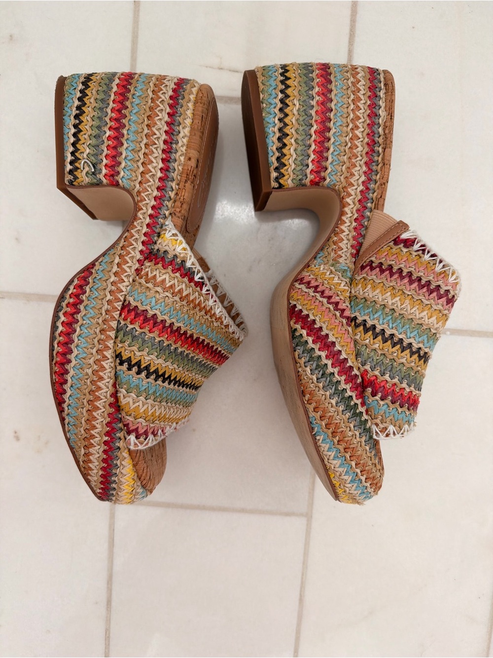 Sam Edelman Multicolor Woven Block Heel Mules - Picture 5 of 5
